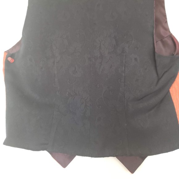 Vintage Orange silk paisley vest Women's L - Picture 5 of 6